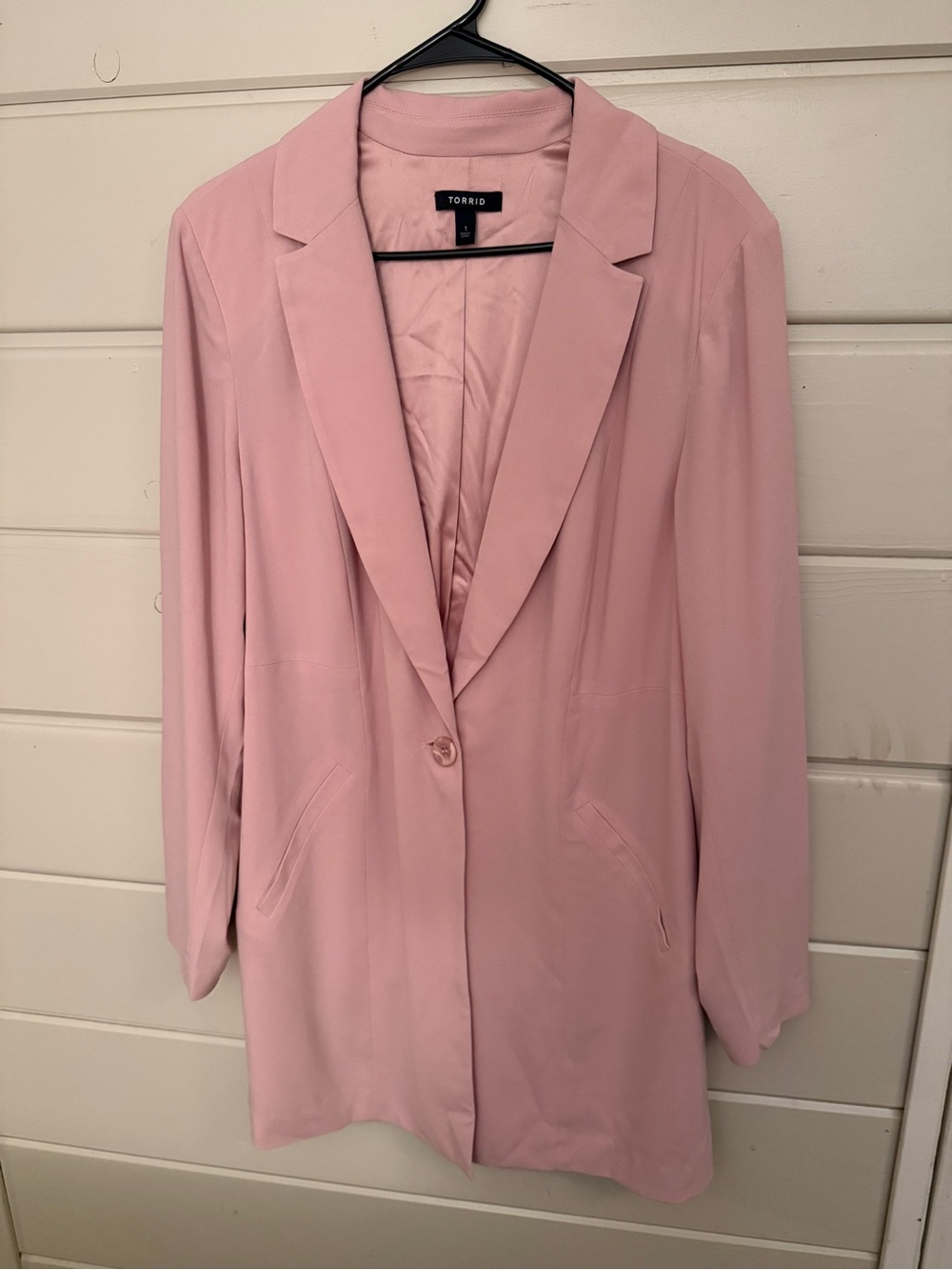torrid Blush Pink Longline Single-Button Blazer